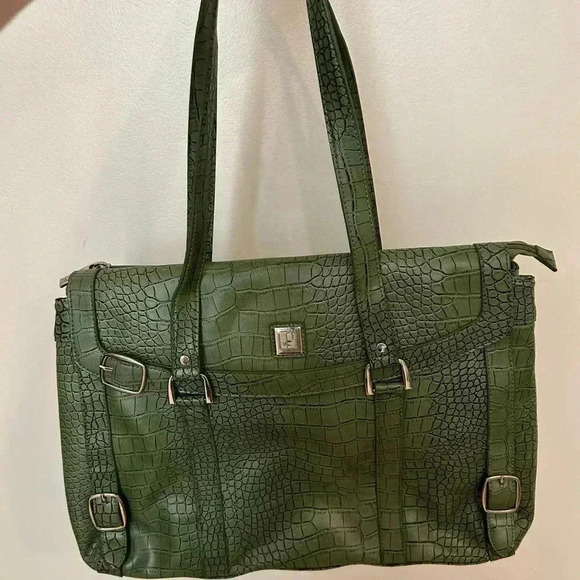 DIANE VON FURSTENBURG Vintage briefcase laptop bag leather embossed purse - Picture 5 of 12